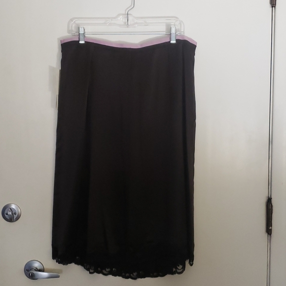 Chocolate Brown Silk Skirt - Picture 2 of 4